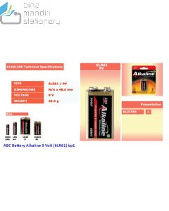 Supplier ABC Baterai lengkap contoh ABC Battery Baterai Alkaline 9 Volt 6LR61 | Bina Mandiri Stationery