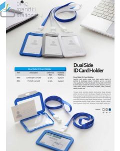 Contoh Bantex 8880 ID Card Two Sides Landscape + Lanyard Tali Kartu Pengenal identitas merek Bantex
