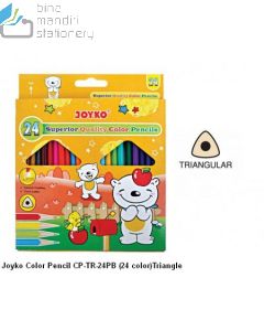 Joyko Color Pencil CP-TR-24PB (24 color) Triangle Pensil Gambar 24 Warna