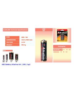 Foto produk ABC Battery Alkaline AA  ( LR6 )  bp2 harga normal 15200 di Toko Alat Tulis Grosir Bina Mandiri Stationery