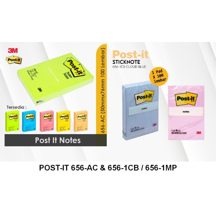 Perlengkapan Kantor 3M Postit Sticky Note 6561CB / 6561MP / 656ACMB